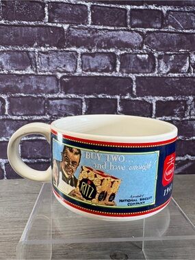 RITZ Vintage Blue Ceramic Soup Mug